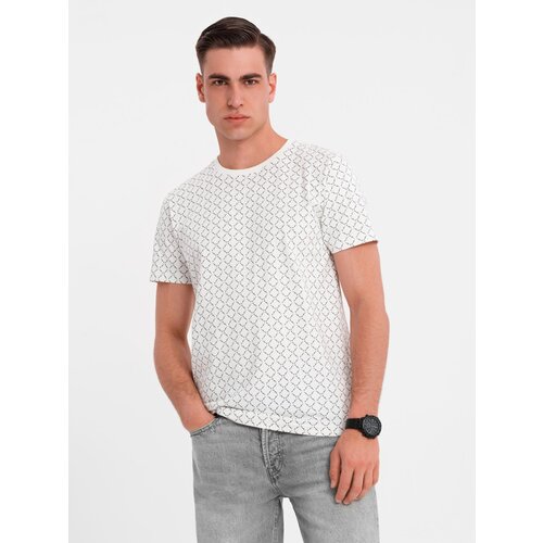 Ombre Men's full print knit shirt - white Cijene