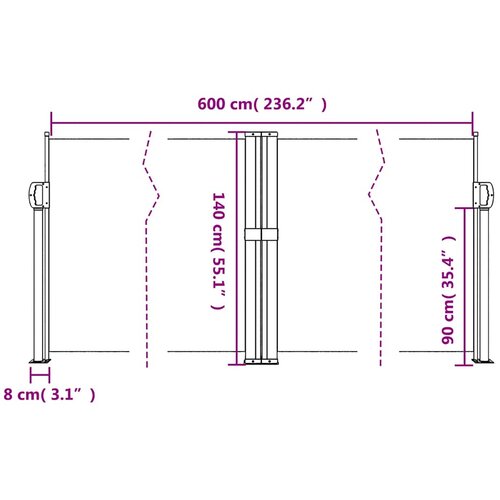  Uvlačiva bočna tenda 140 x 600 cm plava Slike