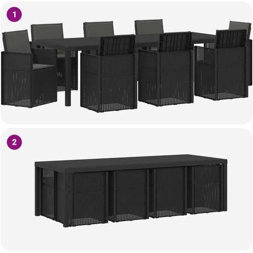  Vrtni set za objed s jastukom 9 pcs Antracit PP Slike