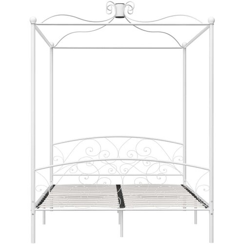 vidaXL okvir za krevet s nadstrešnicom bijeli metalni 160 x 200 cm Cene