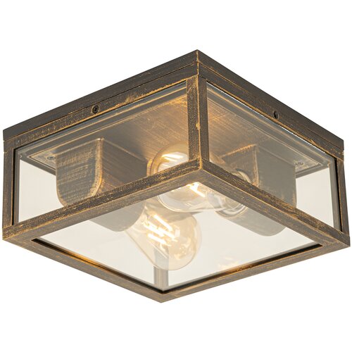 QAZQA Vintage stropna svetilka antique gold IP44 2-light - Charlois Slike