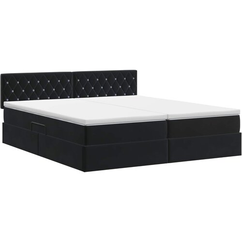  Krevet s od storage s uzglavljem 2 kom. Crna Slike