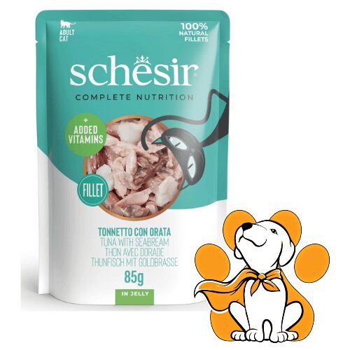 Schesir Cat Pouch Tuna & Seabream Jelly 85g, Vlažna Hrana Sa Tunom i Oradom Cene