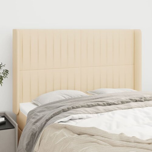  Uzglavlje s u&scaron;ima krem 147x16x118/128 cm od tkanine Cijene