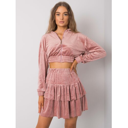 Fashion Hunters Dirty pink two-piece velor set Slike