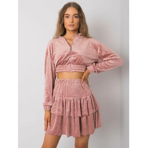 Fashion Hunters Dirty pink two-piece velor set
