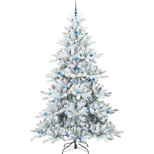 VidaXL Umjetno božićno drvce s nogom with LEDs s stalakom 240cm PVC Slike