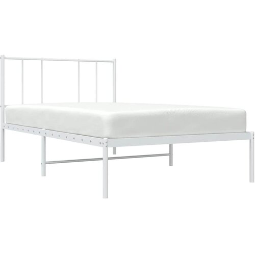  Metalni okvir za krevet s uzglavljem bijeli 100x200 cm Slike