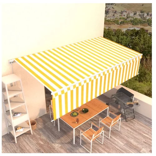  Ročno zložljiva tenda s senčilom 6x3 m rumena in bela