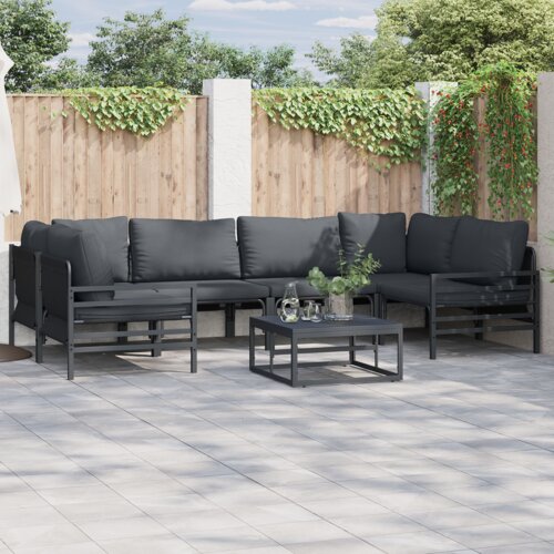 vidaXL Vrtna sedežna garnitura 6 pcs antracit siva Jeklo Cene