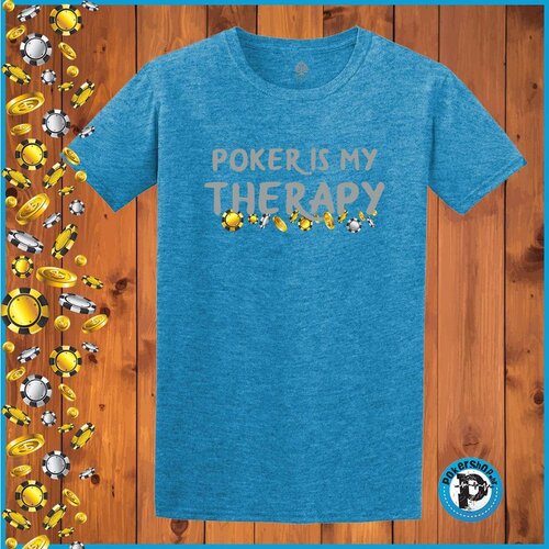  Poker majica "Poker is my therapy", plava Cene