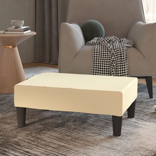 The Living Store Stolček za noge krem 78x56x32 cm umetno usnje - Stolček Za Noge, (21482170) Slike