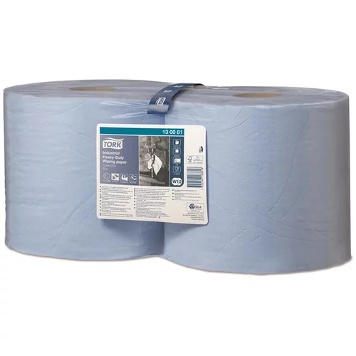 TORK Industrijske papirnate brisače Heavy-Duty, 3-slojne, modre, 2 kosa