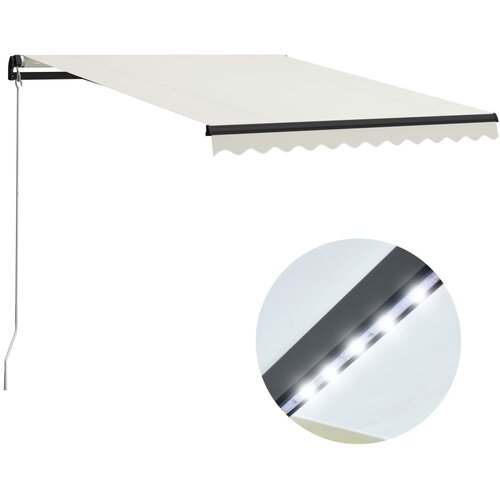  Tenda na ručno uvlačenje s LED svjetlima 300 x 250 cm krem Cijene
