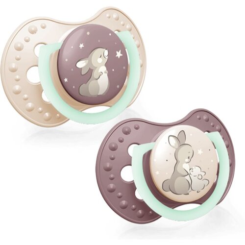 Lovi Night &amp;amp; Day Dynamic Soother Girl 18m+ silikonska dinamična duda 2 kos za otroke Slike