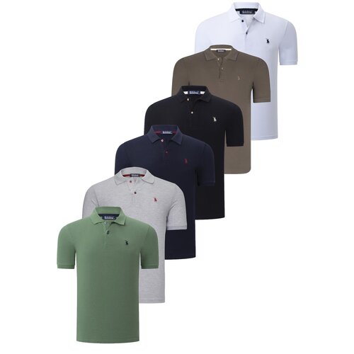 Dewberry SIX SET T8561 MENS T-SHIRT-BLACK-WHITE-NAVY BLUE-GREEN-LIGHT KHAKI-GREY Cijene