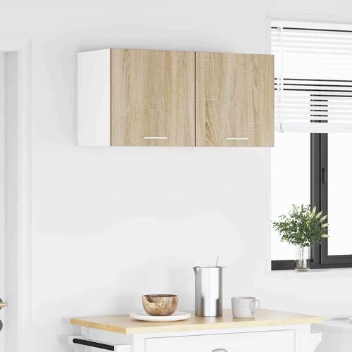 VidaXL viseći ormarić riga 2 pcs sonoma hrast i bijela 40 x 31 x 40 cm Slike
