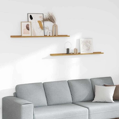  Polica na zidu Zidne 2 pcs Bež 115 x 9 x 3 cm Konstruirano drvo Cijene