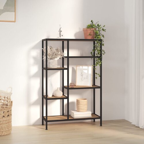 The Living Store Knjižni regal 80x30x120 cm jeklo in inženirski les - Knjižna Omara, (21431749) Slike