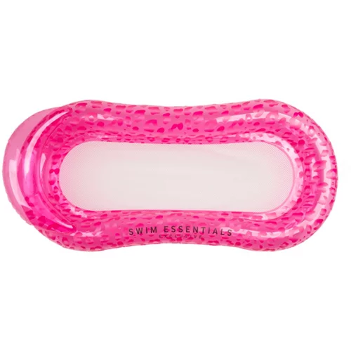 Swim Essentials Napihljiva blazina za vodo z mrežo 165 cm Neon Pink Leopard