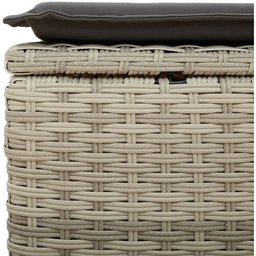  Vrtni tabure s jastukom svijetlosivi 55x55x37 cm od poliratana Slike