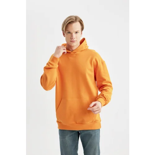 Defacto Comfort Fit Hooded Basic Sweatshirt