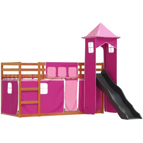 VidaXL Pograd s toboganom in zavesami roza 80x200 cm, (21261274) Slike