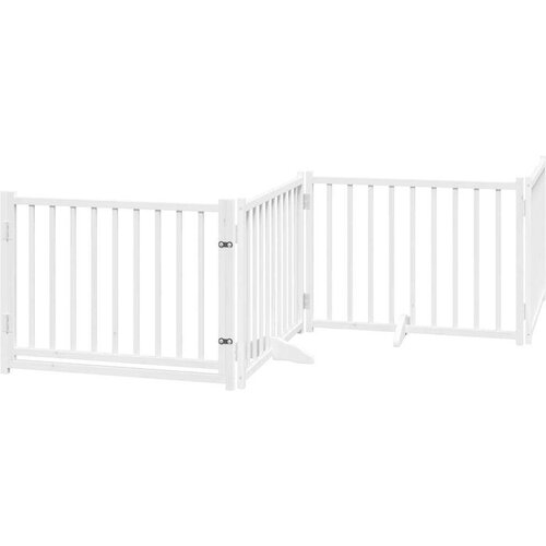 VidaXL Vrata za pse s vrata&amp;scaron;cima 8 panela sklopiva 640 cm drvo topole Slike
