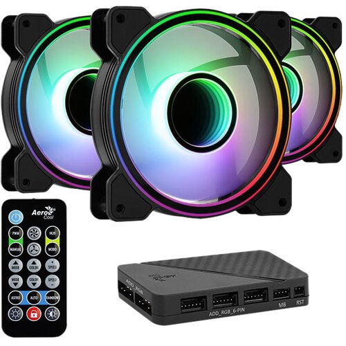 Aero Cool Mirage 12 ARGB Pro Computer case Cooling set 12 cm Black Cijene