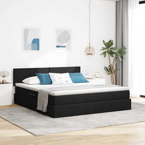vidaXL Krevet s madracem i skladi&scaron;tem s madracem Crna 160 x 200 cm Cijene