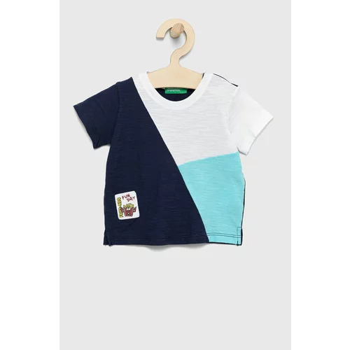 United Colors Of Benetton Otroški bombažen t-shirt mornarsko modra barva