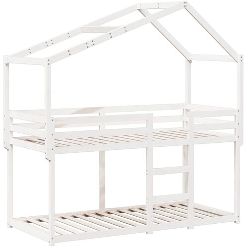 vidaXL Pograd s streho bel 90x190 cm trdna borovina, (21243124) Cene