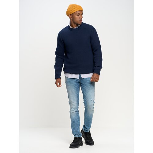 Big Star Man's Sweater 161005 Blue Wool-403 Slike