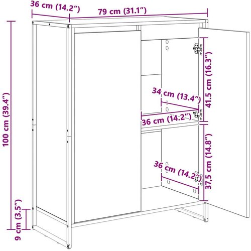  Ormar za cipele Sonoma 79 x 36 x 100 cm Konstruirano drvo Slike