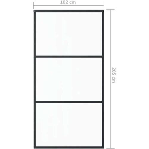 VidaXL Klizna vrata s priborom ESG staklo i aluminij 102 x 205 cm Slike