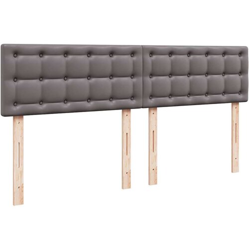 VidaXL Otomanski okvir kreveta s madracem sivi 160x200cm umjetna koža Slike