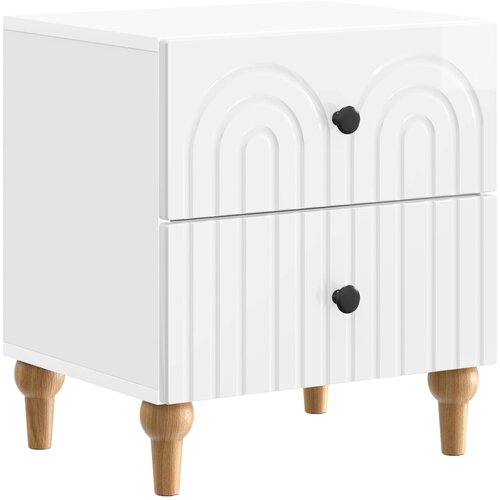  Noćni ormar s ladicama Bijela visokog sjaja 43 x 34,5 x 48 cm Cijene