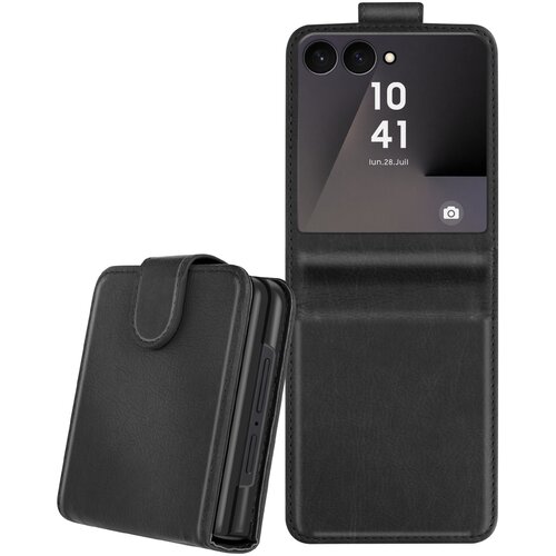 AVIZAR Chesterfield etui za kartice za Samsung Z Flip 7 z magnetnim zavihkom, Črna, (5000190127) Cene