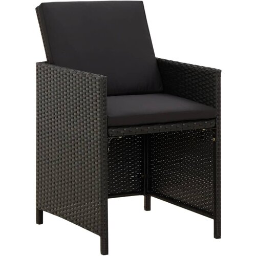 Maison Chic Vrtni stoli - Stol za vrt z blazinami 4 kosi poli ratan črni JS2240, (21876735) Slike