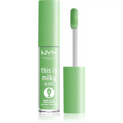 NYX Professional Makeup This is Milky Gloss Milkshakes vlažilni sijaj za ustnice odišavljen odtenek 15 Mint Choc Chip Shake 4 ml