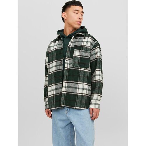 Jack & Jones Dark Green Men's Plaid Shell Shirt Zac Cene