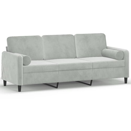 Maison Chic kavč - Sofa - Kanape trosed z okrasnimi blazinami svetlo siv 180 cm žamet, (21727530) Cene