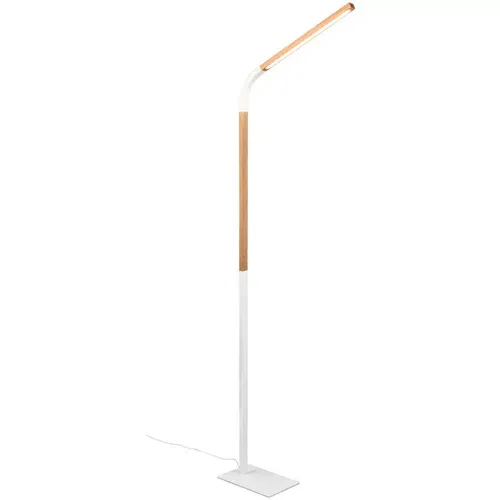 Tri O Bijela/u prirodnoj boji LED stojeća svjetiljka s drvenim sjenilom (visina 169,5 cm) Norris –