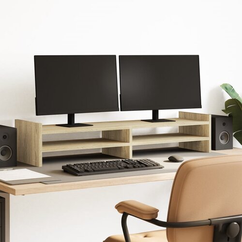 vidaXL Stojalo za zaslon sonoma hrast 100x27x20 cm inženirski les Cene