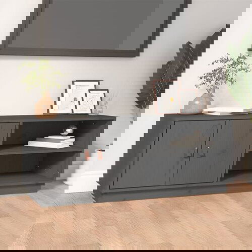VidaXL TV ormarić sivi 105 x 34 x 40 cm od masivne borovine Slike