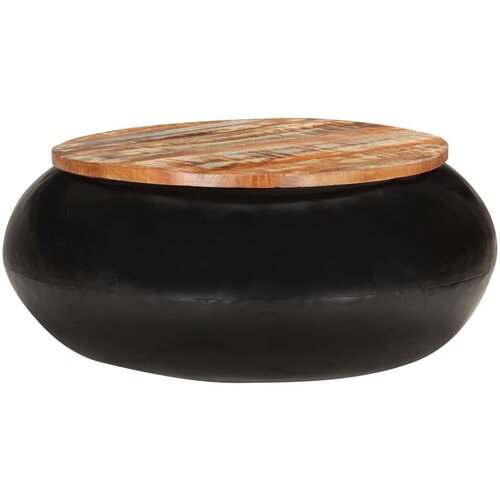  Klubska mizica črna 68x68x30 cm trden predelan les, (20712586) Cene