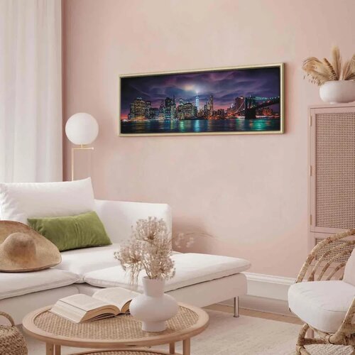  Slika - New York: Dark City 120x40 U prirodnom drvenom okviru Cene