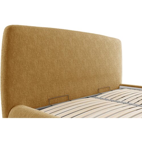 MID.YOU OBLAZINJENA POSTELJA 160 cm x 200 cm , les, tekstil, leseni material rumena Slike