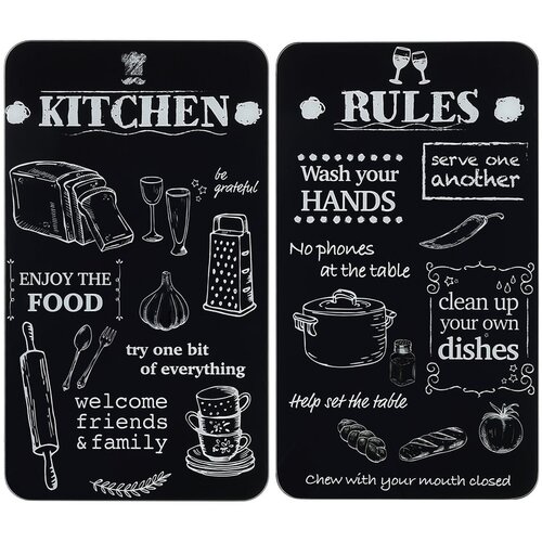 Maximex Zaštitni poklopci za štednjak u setu od kaljenog stakla 2 kom 52x30 cm Kitchen Rules – Cijene