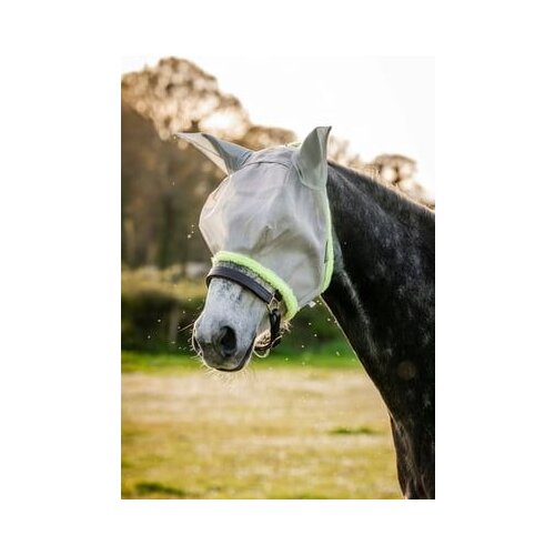 Horseware Ireland Maska proti insektom Amigo Flymask, Silver/Lime - Pony Slike